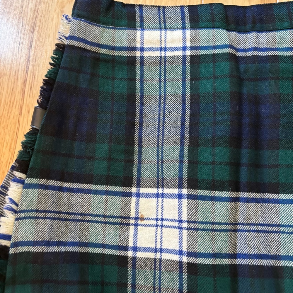 Vintage The Scotch House Wool Plaid Pleated Buckle Accent Wrap Style Skirt - Picture 6 of 10